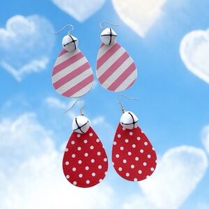 🆕 Look of Love Faux Leather Earrings with Bells